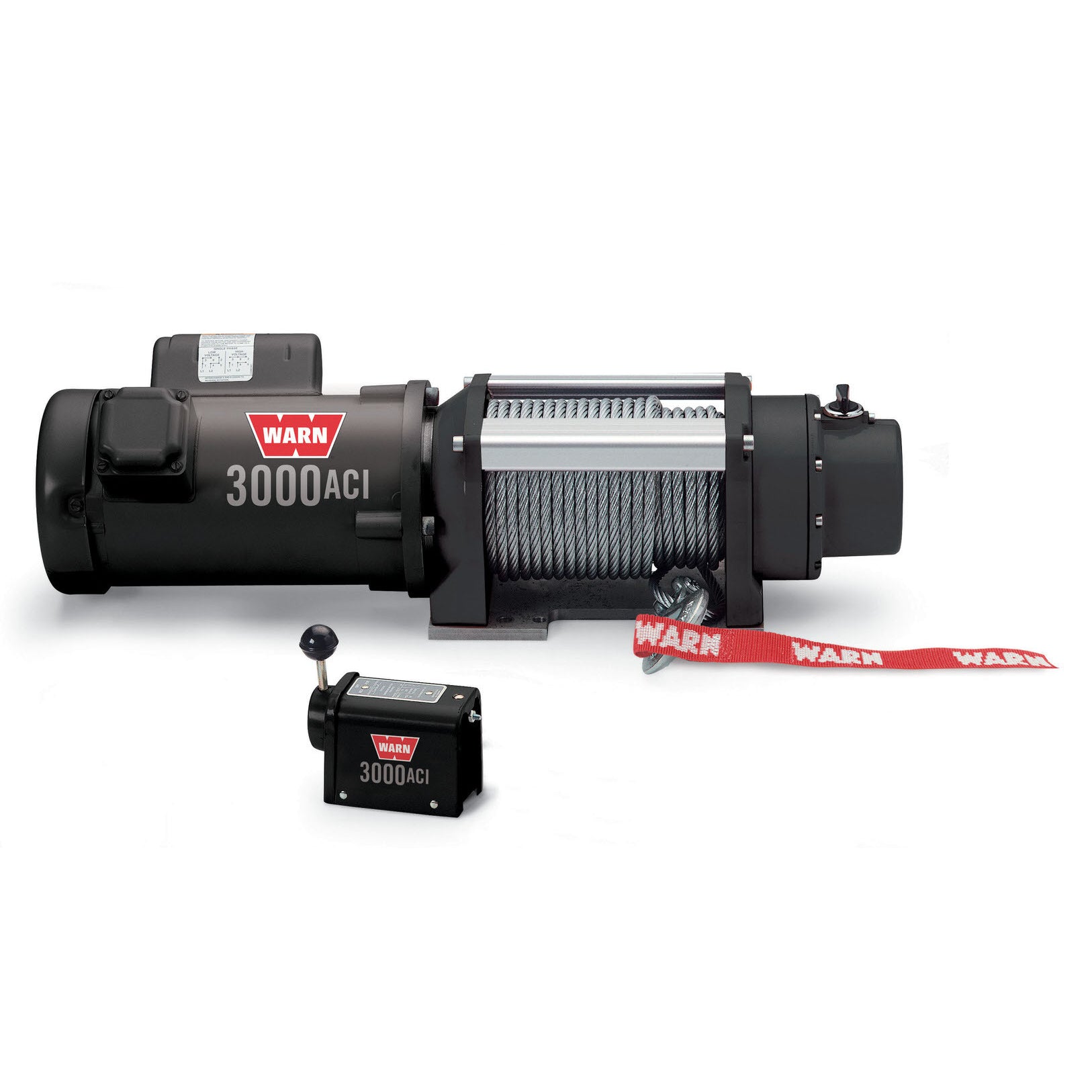 Warn 3000 ACI Winch - 3000 lb Capacity - Drum Switch Remote - 5/16 in x 100 ft Steel Rope - 115/230V
