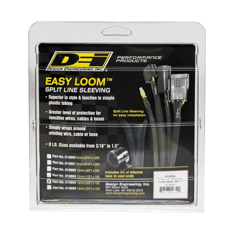 DEI Hose and Wire Sleeve - 5/8" Diameter - 12 ft - Split - Black