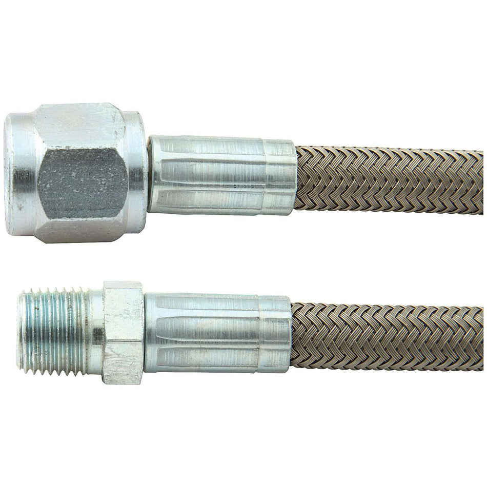 Allstar Performance 18" -4 Braided Stainless Steel Line w/ -4 Straight End / 1/8" NPT