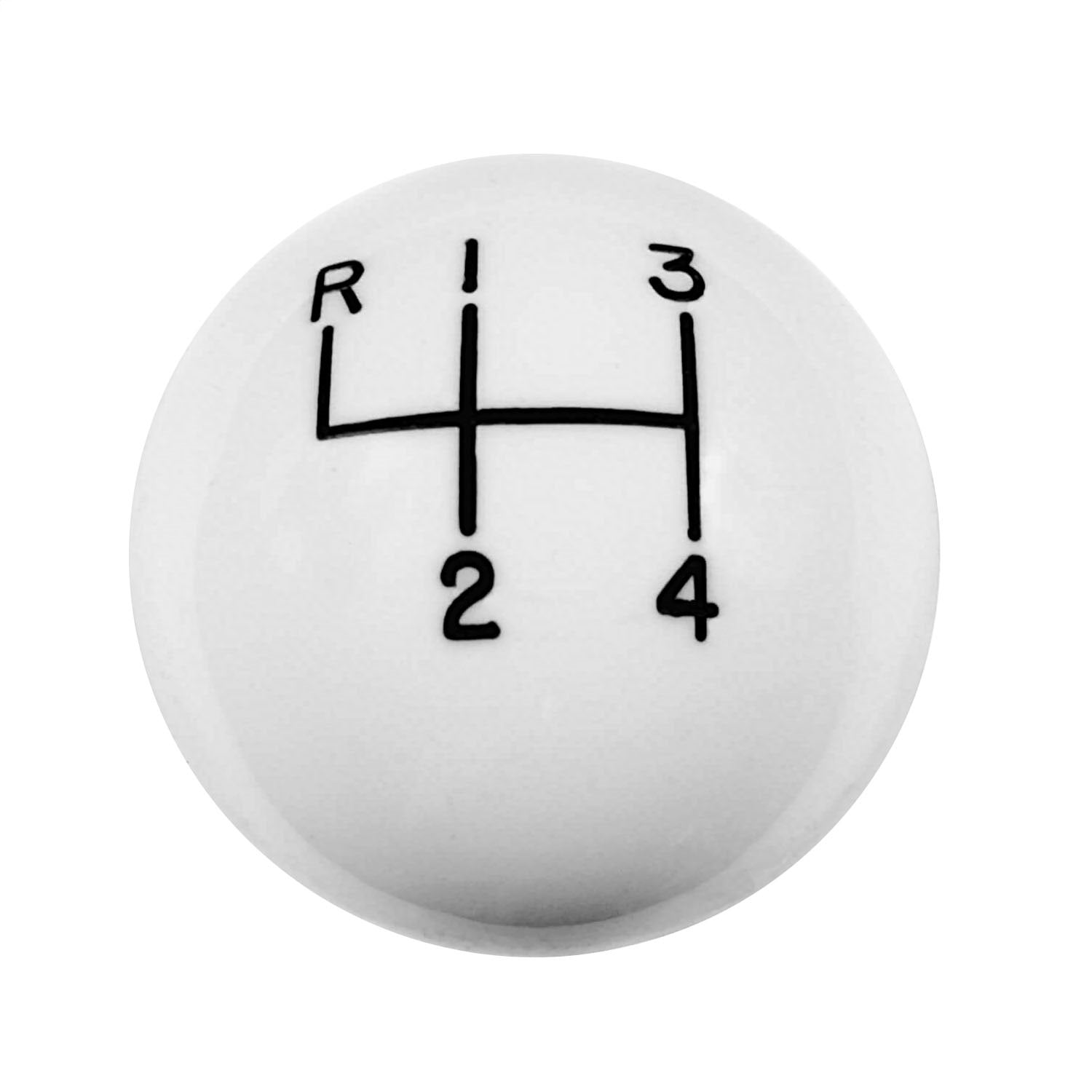 Hurst Classic Shifter Knob - Round - Plastic - White - 4-Speed Pattern - Universal - Manual Transmission - 3/8"-16 Thread