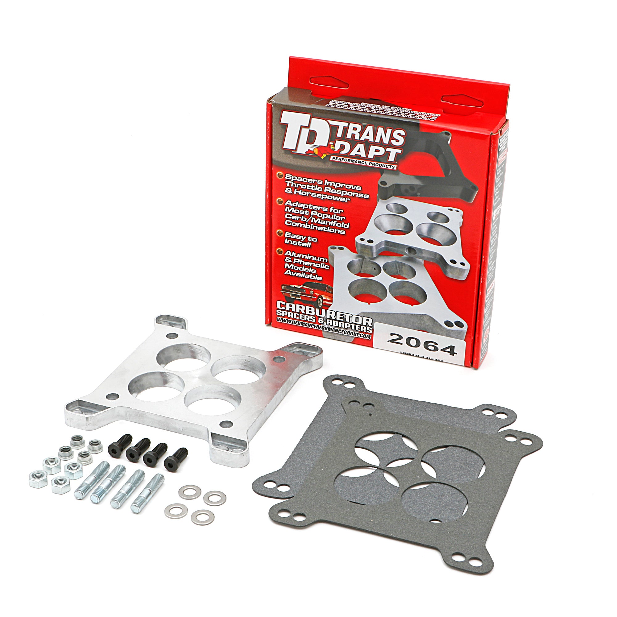 Trans-Dapt Carburetor Adapter - 4 bbl. 11/16" Port To 1 7/16" Manifold