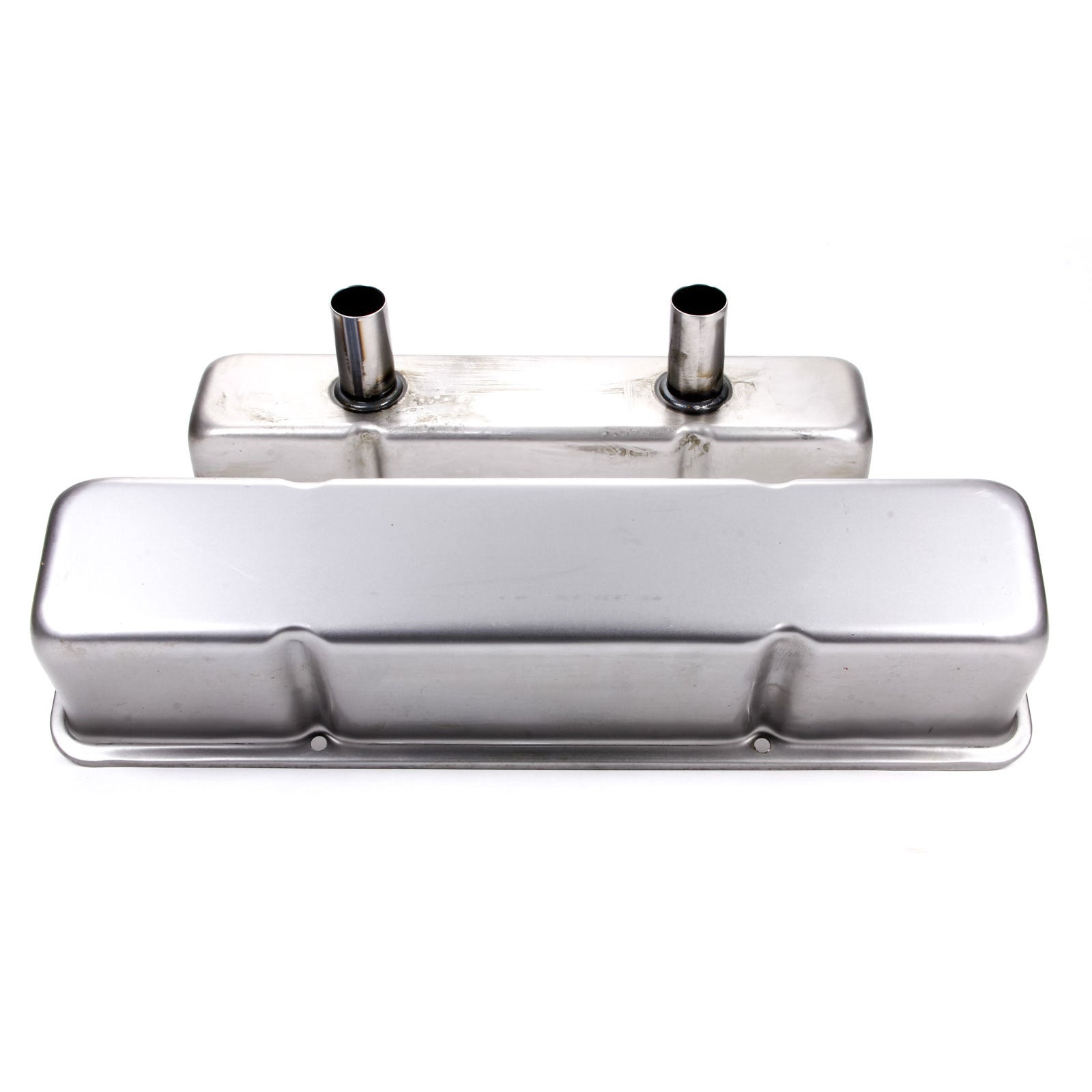 Racing Power Unplated Steel Circle Track Valve Covers - SB Chevy 58-86 - 1-1/2" O.D. Holes