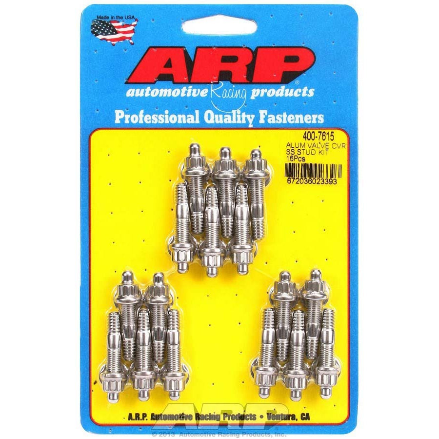 ARP Stainless Steel Valve Cover Stud Kit - For Cast Aluminum Covers - 1/4"-20 - 1.500" UHD - 12-Point (16 Pieces)