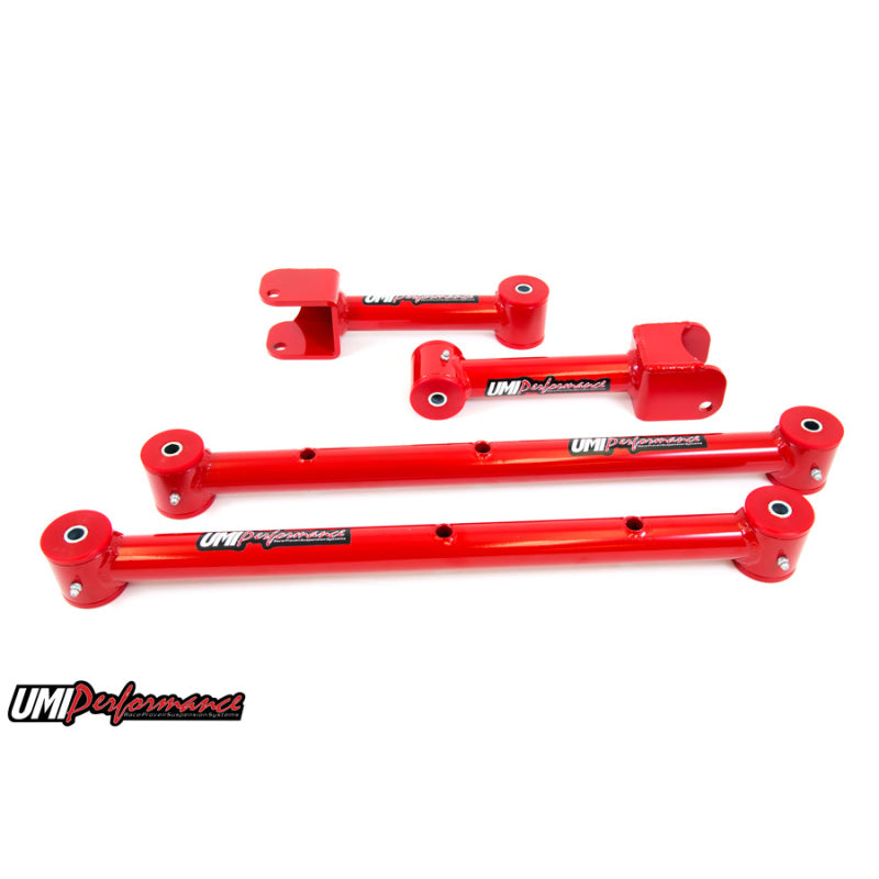 UMI Performance 1978-1988 GM G-Body Tubular Upper & Lower Control Arms Kit - Red
