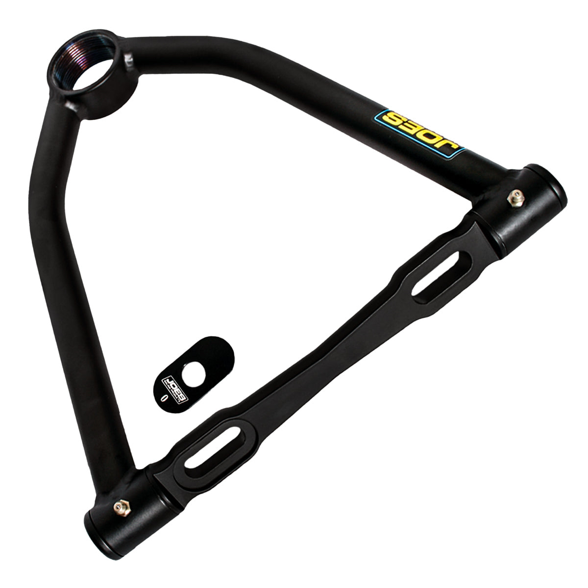 JOES Slotted Bushing Style Upper Control Arm - 8.250 in Long - 10 Degree - Screw-In Ball Joint - Black
