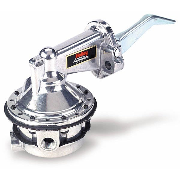 Holley Mechanical Fuel Pump - 110 gph - 6.5-8 psi - 1/4 in NPT Female Inlet / Outlet - Polished - Gas - Small Block Mopar