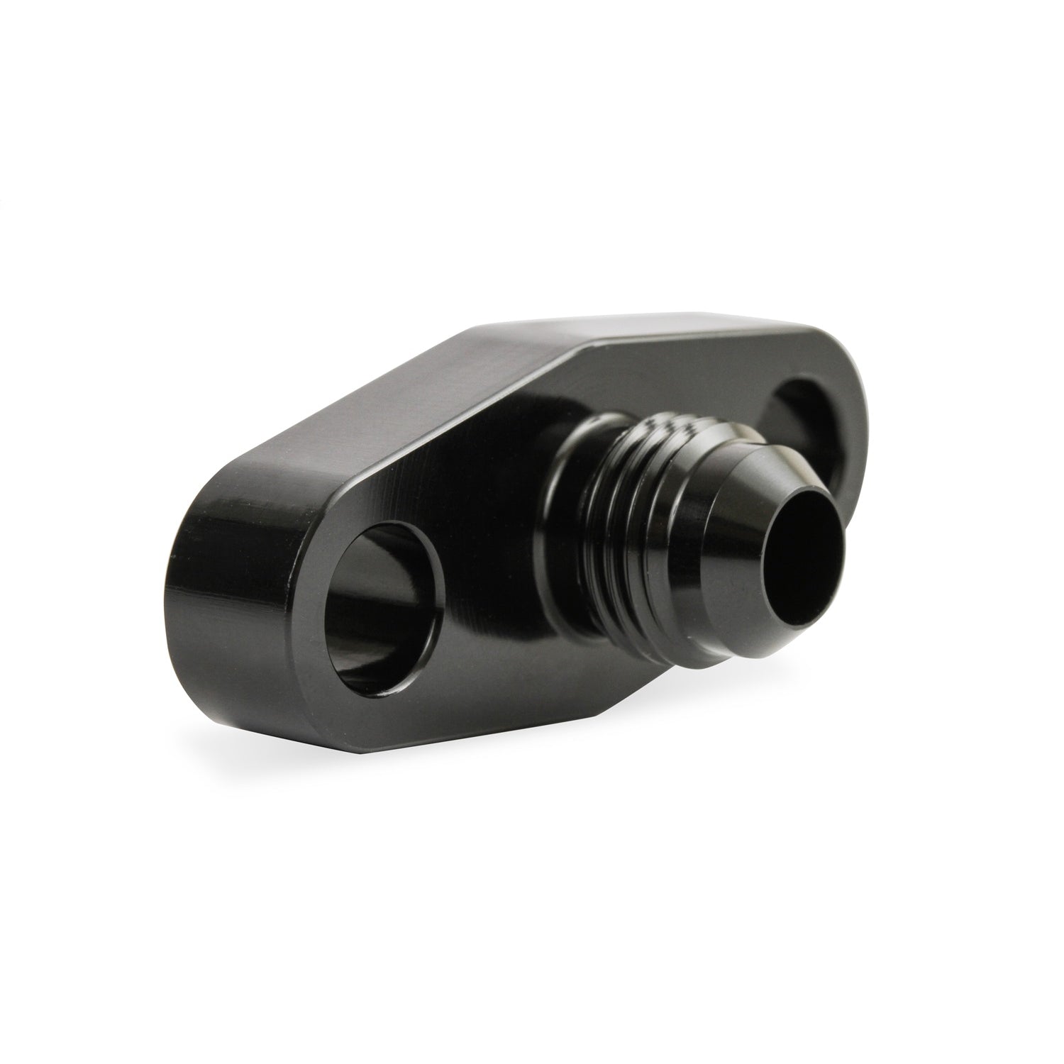 Earl's Turbo Fitting - Adapter - Straight - Oil Pan Drain Flange to 6 AN Male - Aluminum - Black - T40/2024 Turbos