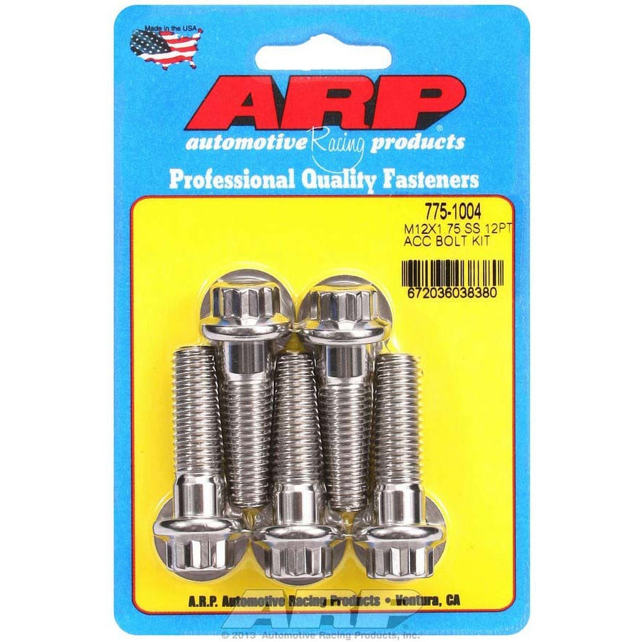 ARP 12 mm x 1.75 Thread Bolt 40 mm Long 14 mm 12 Point Head Stainless - Natural