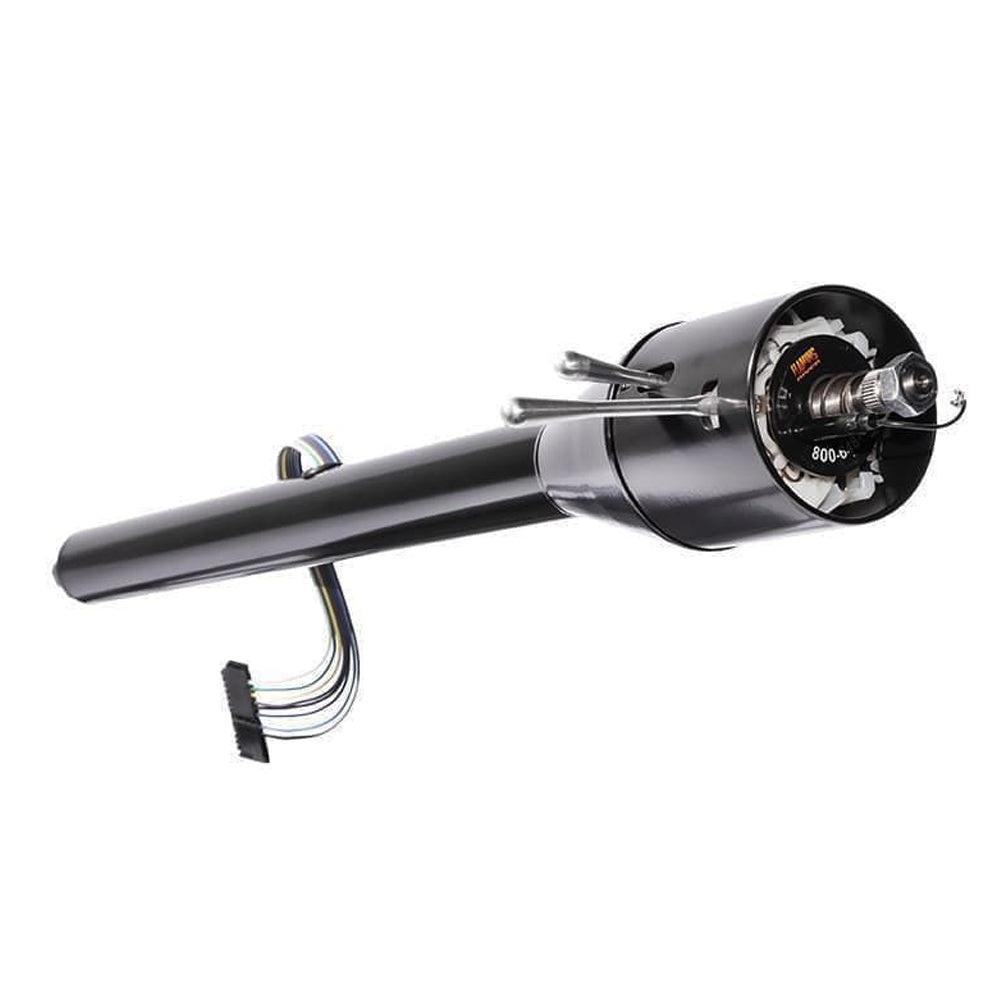 Flaming River Tilt Steering Column - 2 in Tube - 30 in Length - Hazard/Turn Signal - Stainless - Black