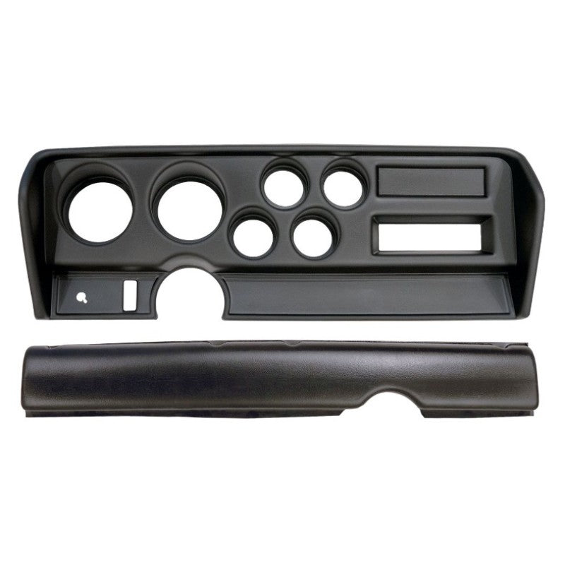 Auto Meter Direct-Fit Dash Panel - Four 2-1/16 in Holes - Two 3-3/8 in Holes - Black - Without Air Conditioning - Pontiac GTO 1970-72