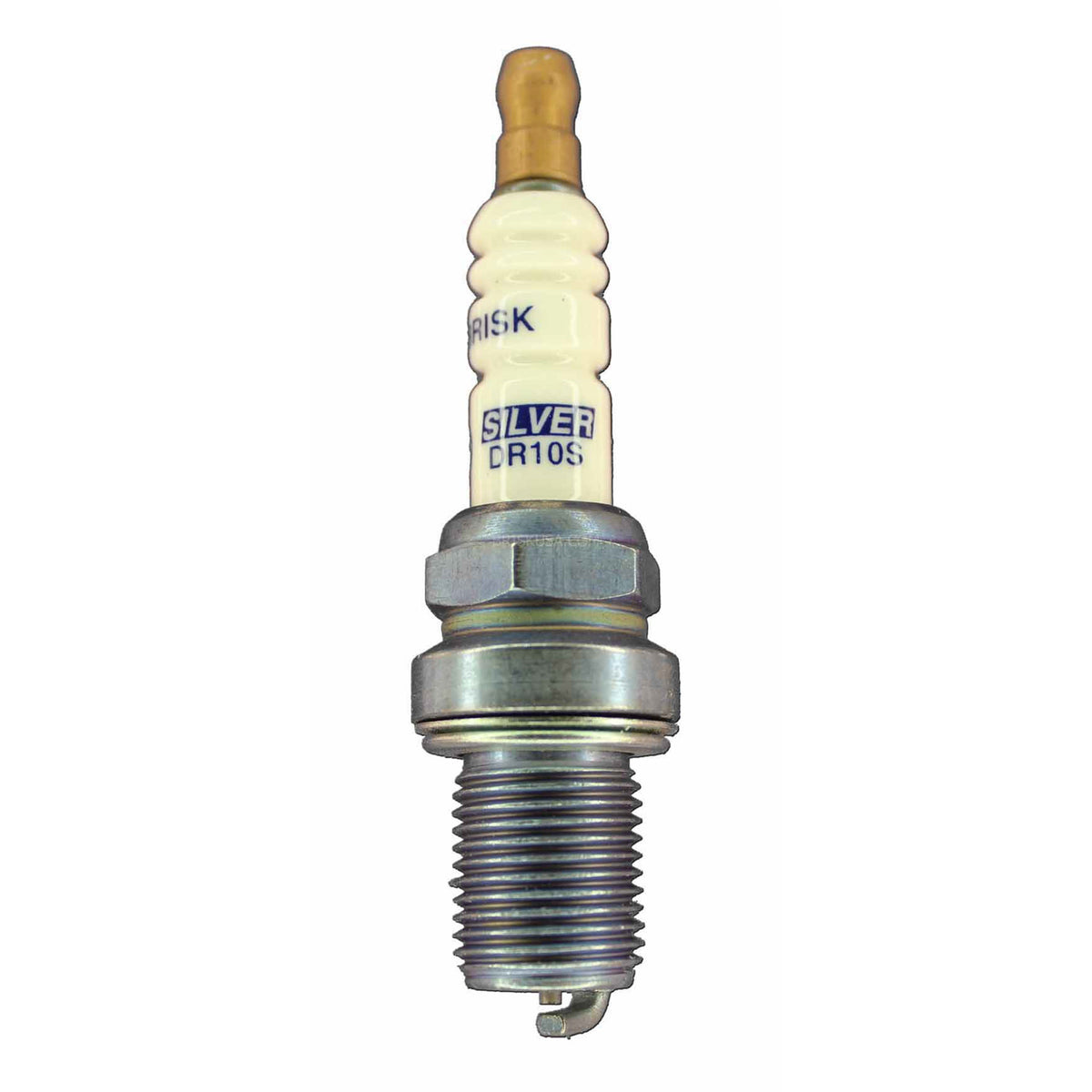 Brisk Silver Racing Spark Plug - 14 mm Thread - 19 mm R - Heat Range 10 - Gasket Seat - Resistor DR10S