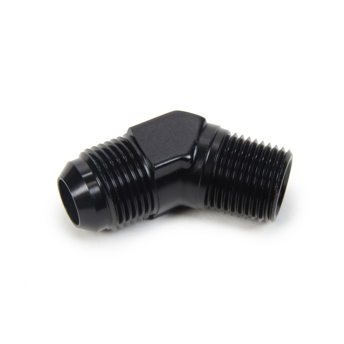 Triple X Race Co. Adapter Fitting 45 Degree 10 AN Male to 1/2" NPT Male Aluminum - Black Anodize