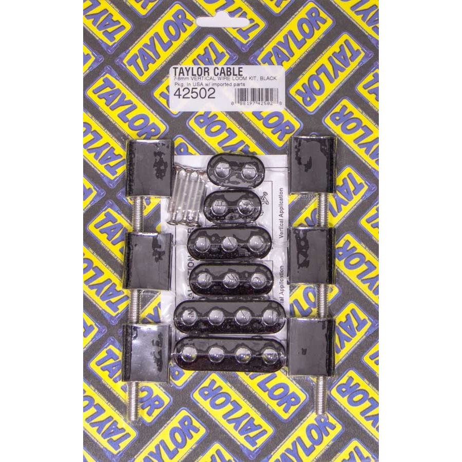 Taylor V-8 Vertical Wire Loom Kit - 7-8mm Vertical(Black)