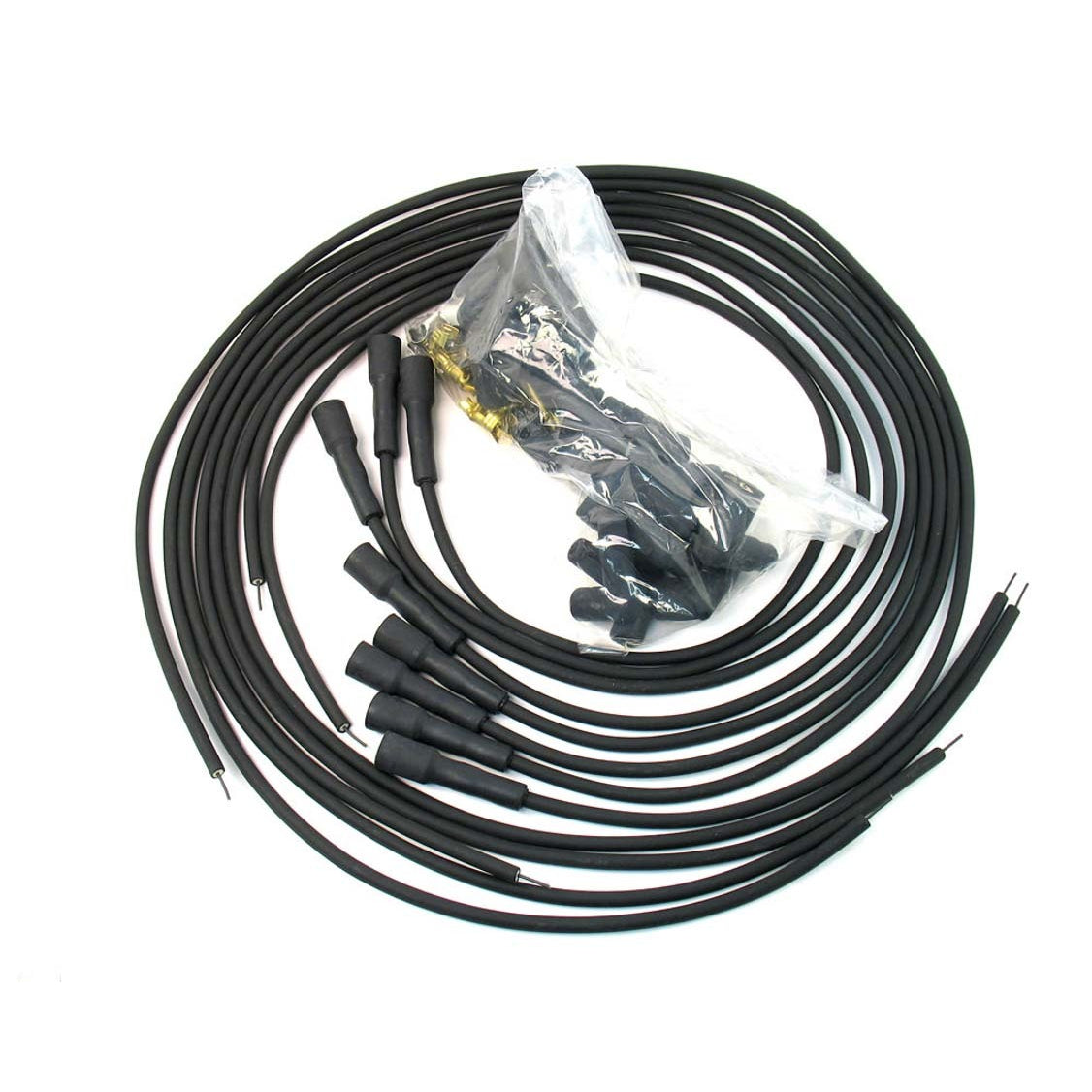 PerTronix Stock-Look Spiral Core 7mm Spark Plug Wire Set - Black - Straight Plug Boots - Socket Style - Universal 8-Cylinder