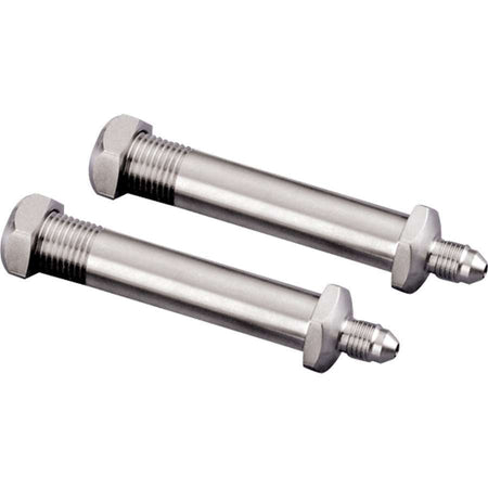 Billet Specialties Stainless Steel Thru-Frame Fittings - 2 in. Length - -3 AN Male x 1/8 in. NPT Female - (Set of 2)