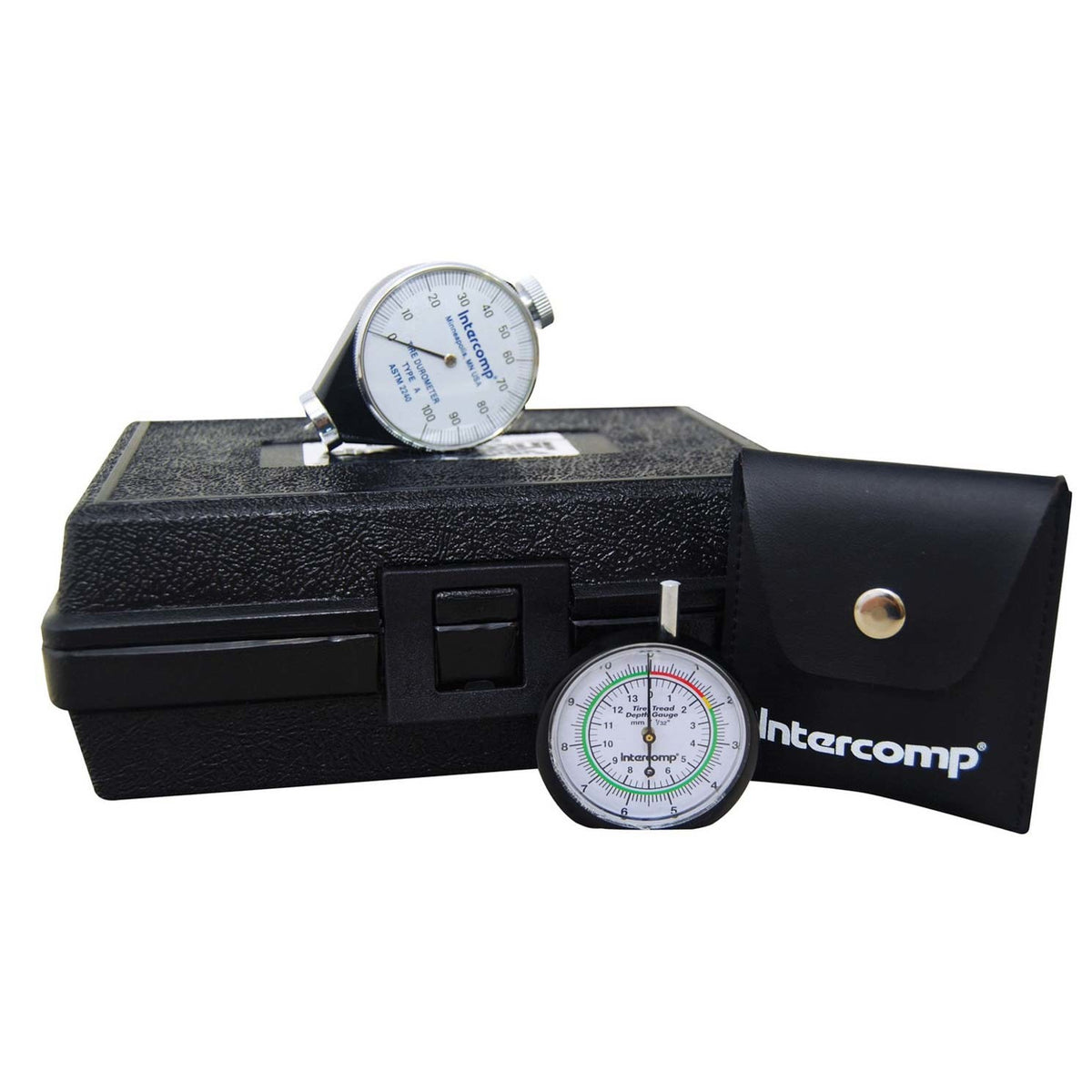 Intercomp 0-100 Points Durometer and Tread Depth Gauge 0 to 1/2" Tread Depth Mechanical Analog - Case