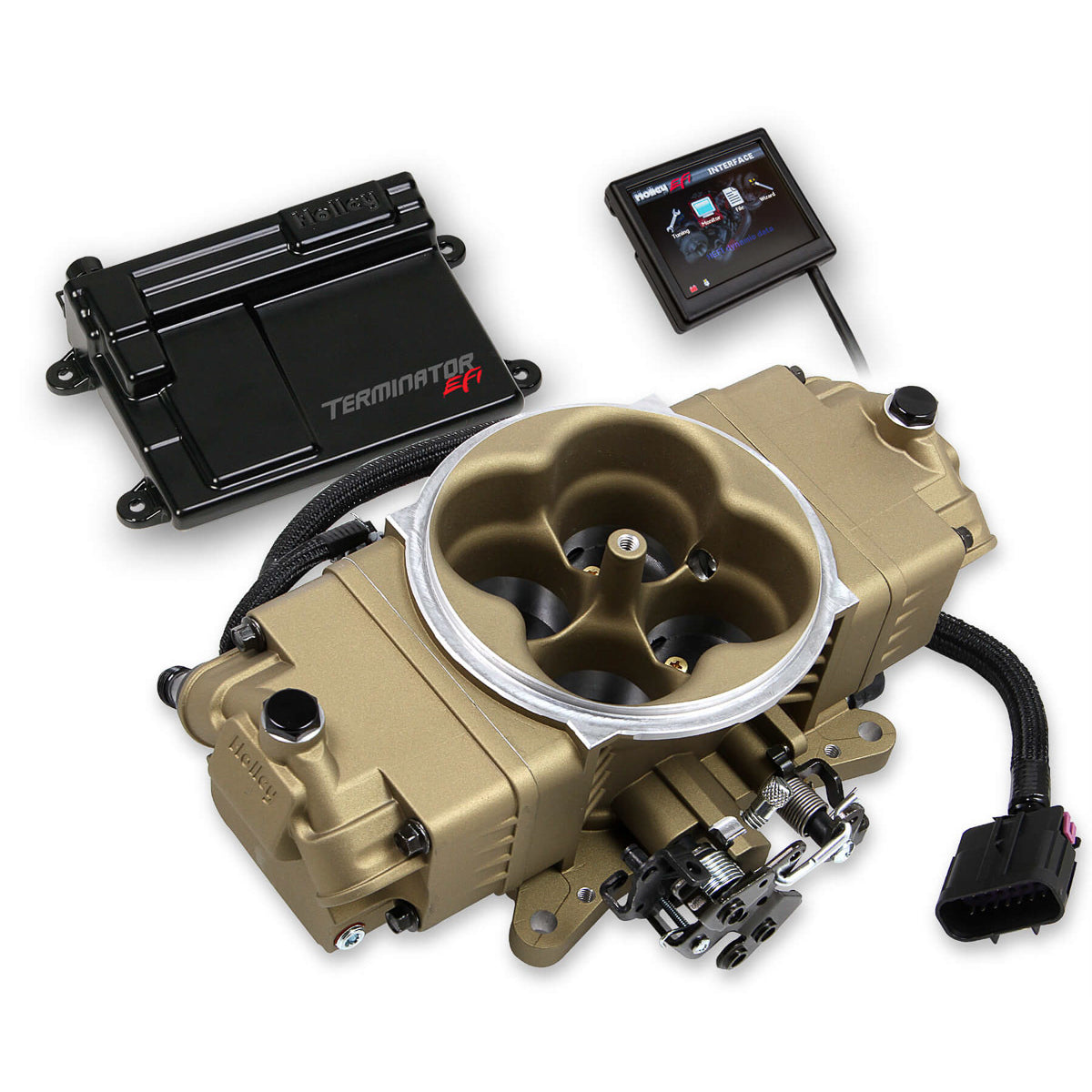 Holley EFI Terminator Stealth EFI Kit - Classic Gold Finish