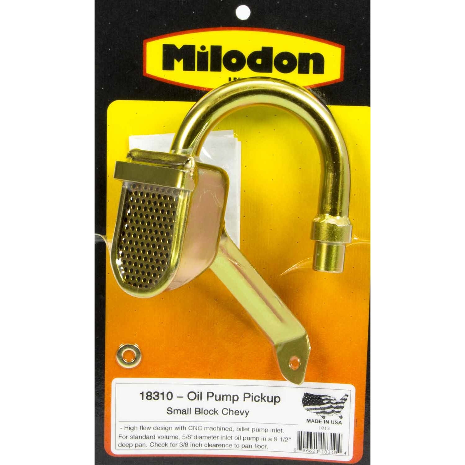 Milodon Street / Strip Press / Bolt-On Oil Pump Pickup - 9-1/2 in Deep Pan - Small Block Chevy 18310