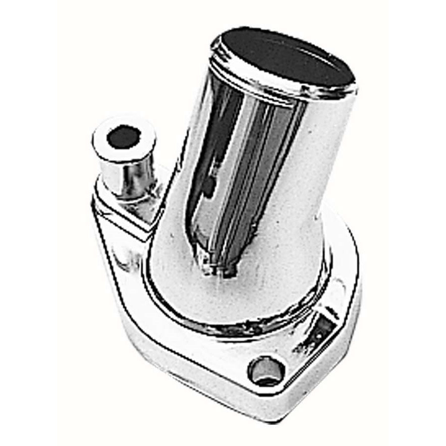 Trans-Dapt 45 Degree Water Neck - 1-1/2 in ID Hose - O-Ring - Chrome - Small Block Ford