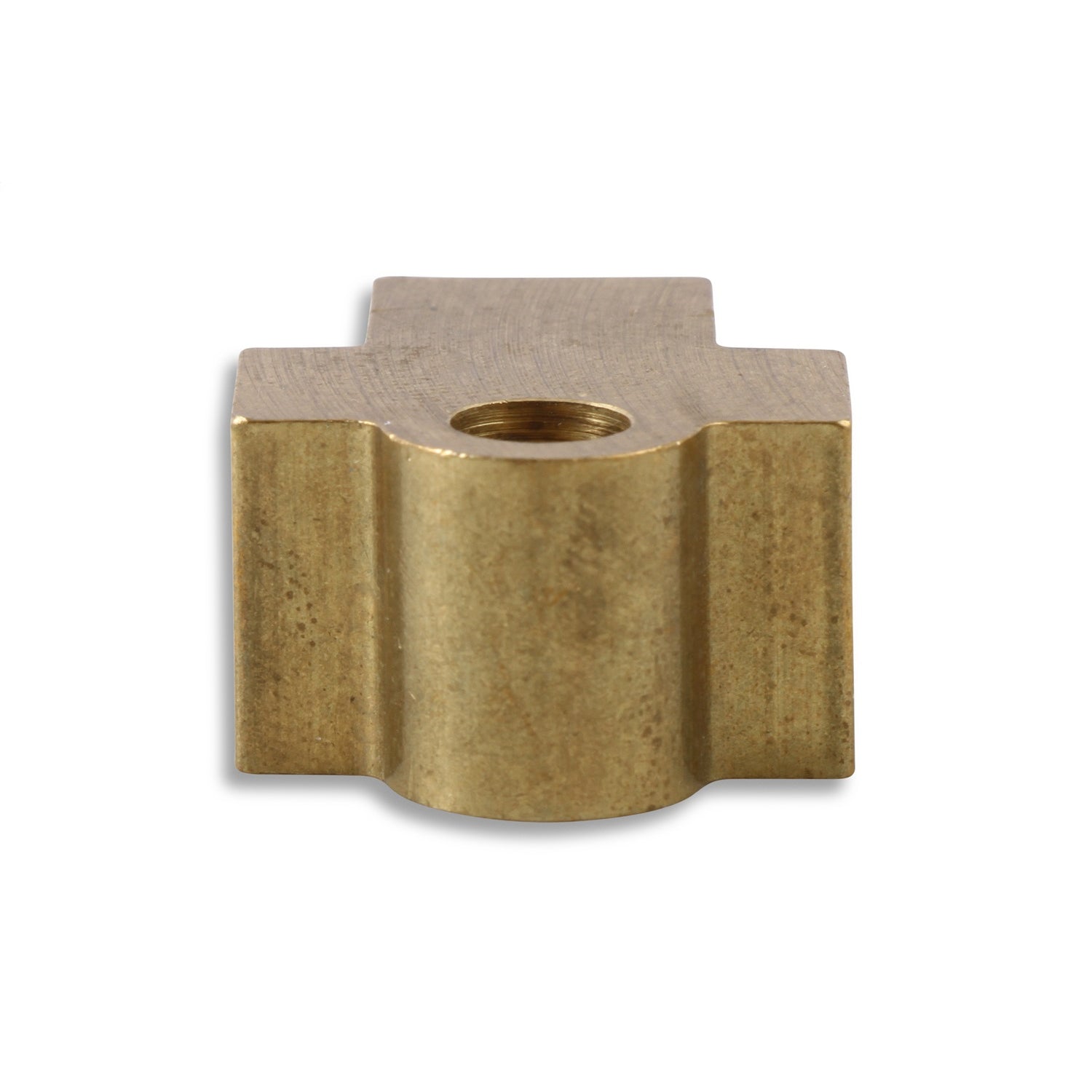 Earl's Brass Tee Adapter - 3/8-24 I.F. On Sides, 3/8-24 Straight Thread On Branch, 1/4" Mounting Hole