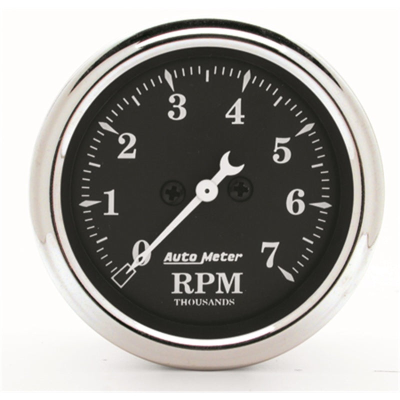 Auto Meter 2-1/16" Tachometer - In-Dash - 7000 RPM - Old Tyme Black