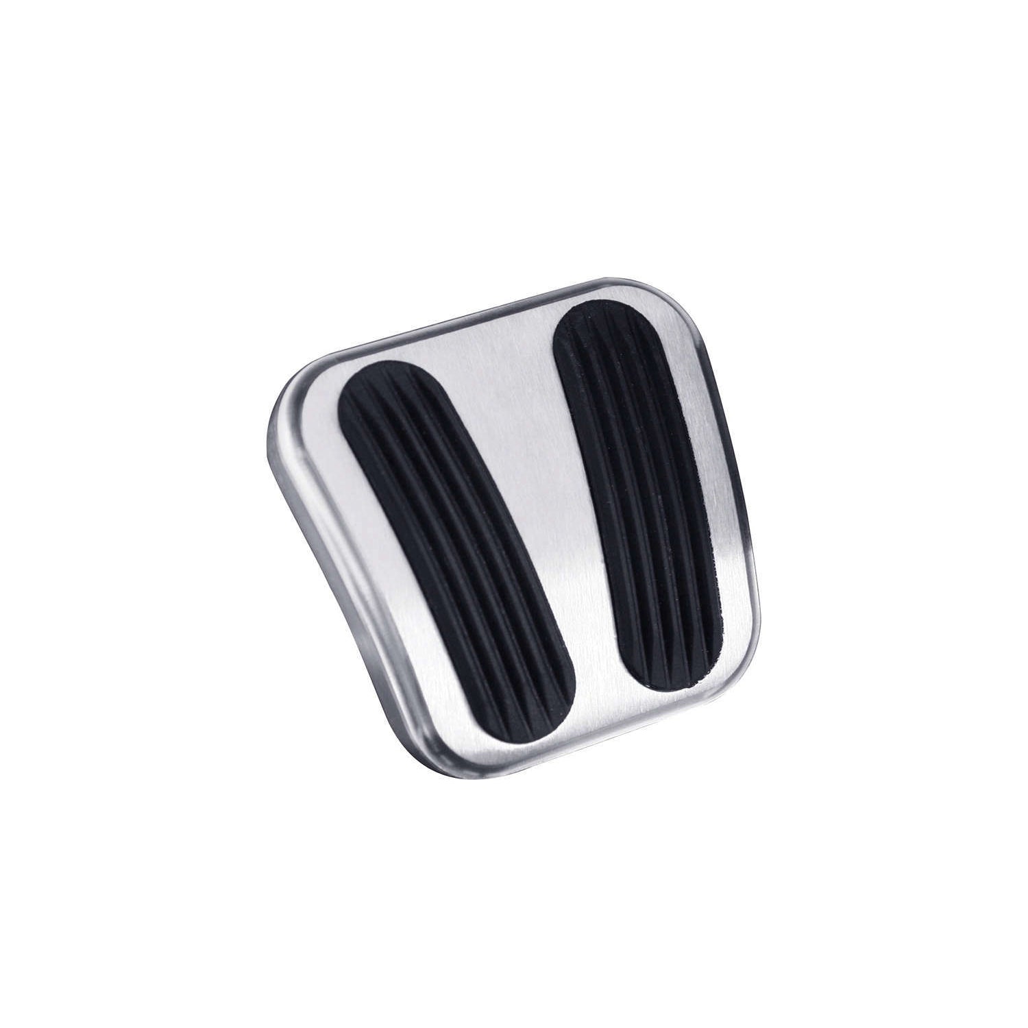 Lokar Square Pedal Pad Brake Rubber Pads Billet Aluminum - Brushed