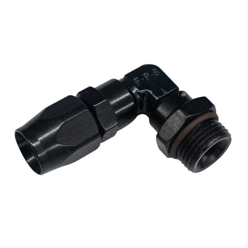 Fragola 90 Degree Adapter - 12 AN Female Swivel to 12 AN Male O-Ring - Aluminum - Black