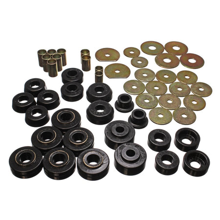 Energy Suspension Hyper-Flex Body Mount Bushing - Black / Cadmium - GM B-Body 1965-70