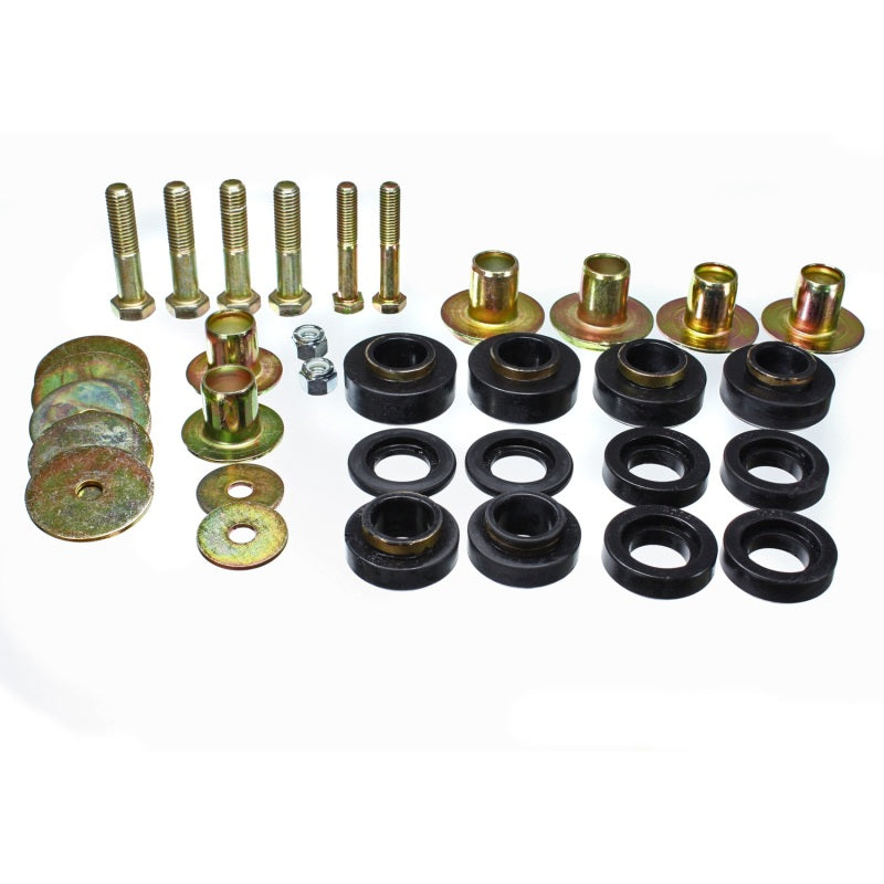 Energy Suspension Body Mount Bushing Set - Polyurethane - Black - 76-81 Pontiac Firebird