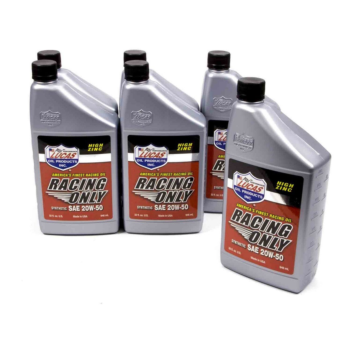 Lucas Oil Products Racing Motor Oil 20W50 Synthetic 1 qt - Set of 6