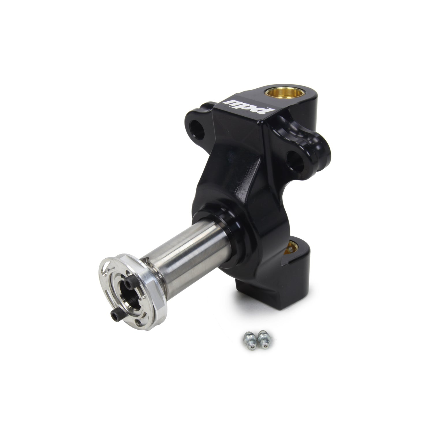 MPD Spindle - 9 Degree Titanium Snout - Titanium Locknut Included - Aluminum/Titanium - Black/Natural - Sprint Car