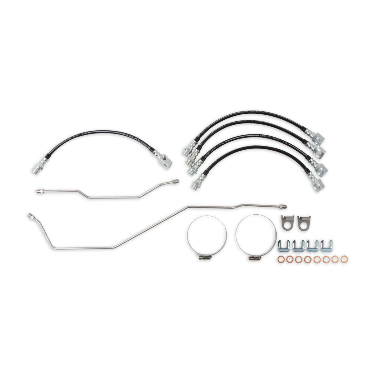 Rekudo Pre-Bent Brake Line Kit - 3/16 in Hardline - Stainless - GM F-Body 1970-81