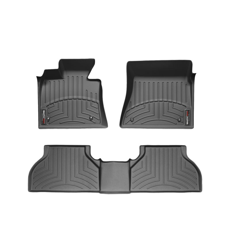 WeatherTech FloorLiners - Front/2nd Row - Black - Ford Mustang 2015-19