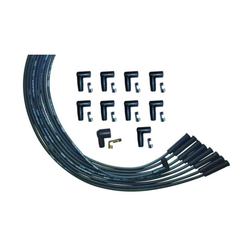 Moroso Ultra Spiral Core Spark Plug Wire Set - 8 mm - Black - Straight Plug Boots - HEI Style Terminal - Universal 8-Cylinder