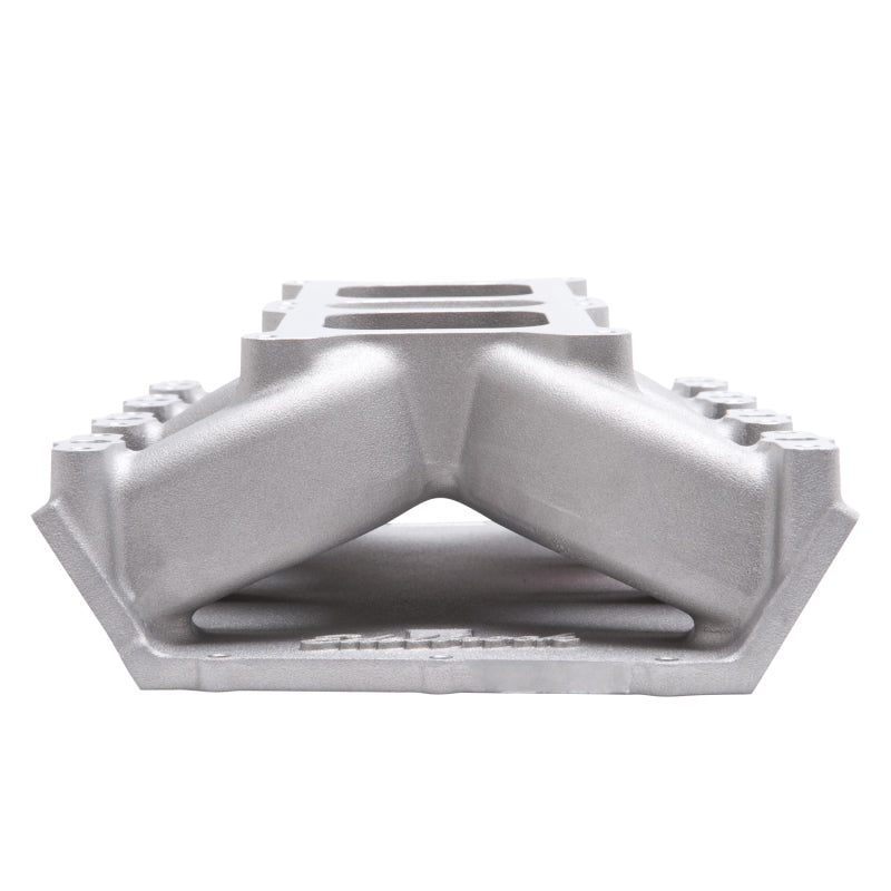 Edelbrock Dual Quad Intake Manifold Dual Square Bore Single Plane Aluminum - Natural