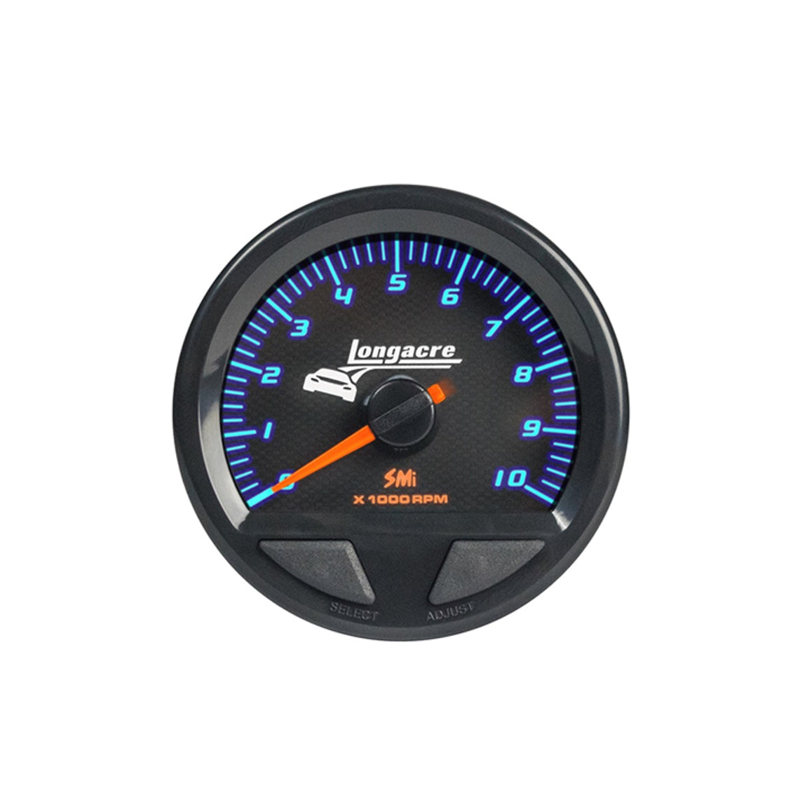 Longacre Waterproof SMI Tachometer - Stepper Motor - 0-10000 RPM - Electric - Analog - 2-5/8" Diameter - Black Face