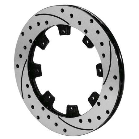 Wilwood SRP Driver Side Drilled/Slotted Brake Rotor - 12.19 in OD - 0.810 in Thick - 8 x 7.00 in Bolt Pattern - Black