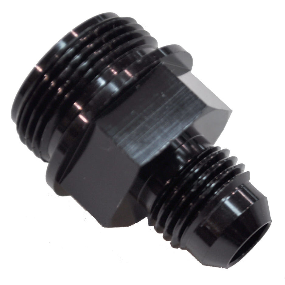 Quick Fuel Technology Adapter Fitting - Straight - 6 AN Male to 7/8-20" Male - Aluminum - Black