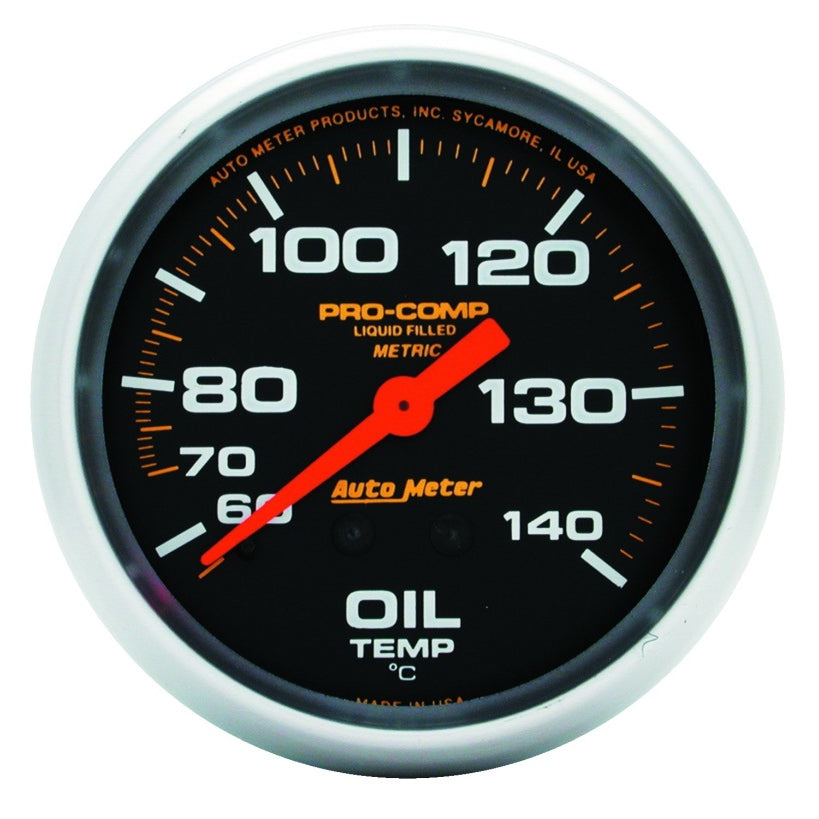 Auto Meter Pro-Comp Liquid Filled Oil Temperature Gauge - 2-5/8" - 140-280