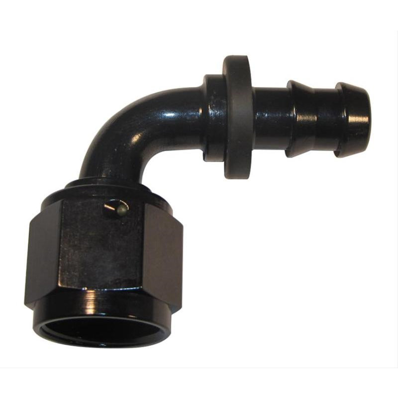 Fragola 90 -10 AN Female to -8 Push-Lite Hose End Reducer - Black