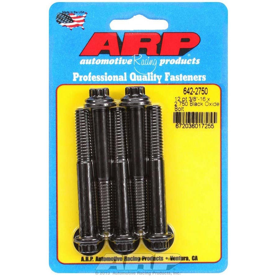 ARP 3/8-16" Thread Bolt 2-3/4" Long 3/8" 12 Point Head Chromoly - Black Oxide