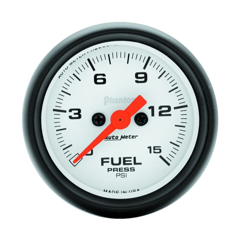 Auto Meter Phantom Electric Fuel Pressure Gauge - 2-1/16" - 0-15 PSI