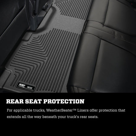 Husky Liners Weatherbeater Floor Liner - Front/2nd Row - Plastic - Black/Textured - SuperCrew Cab