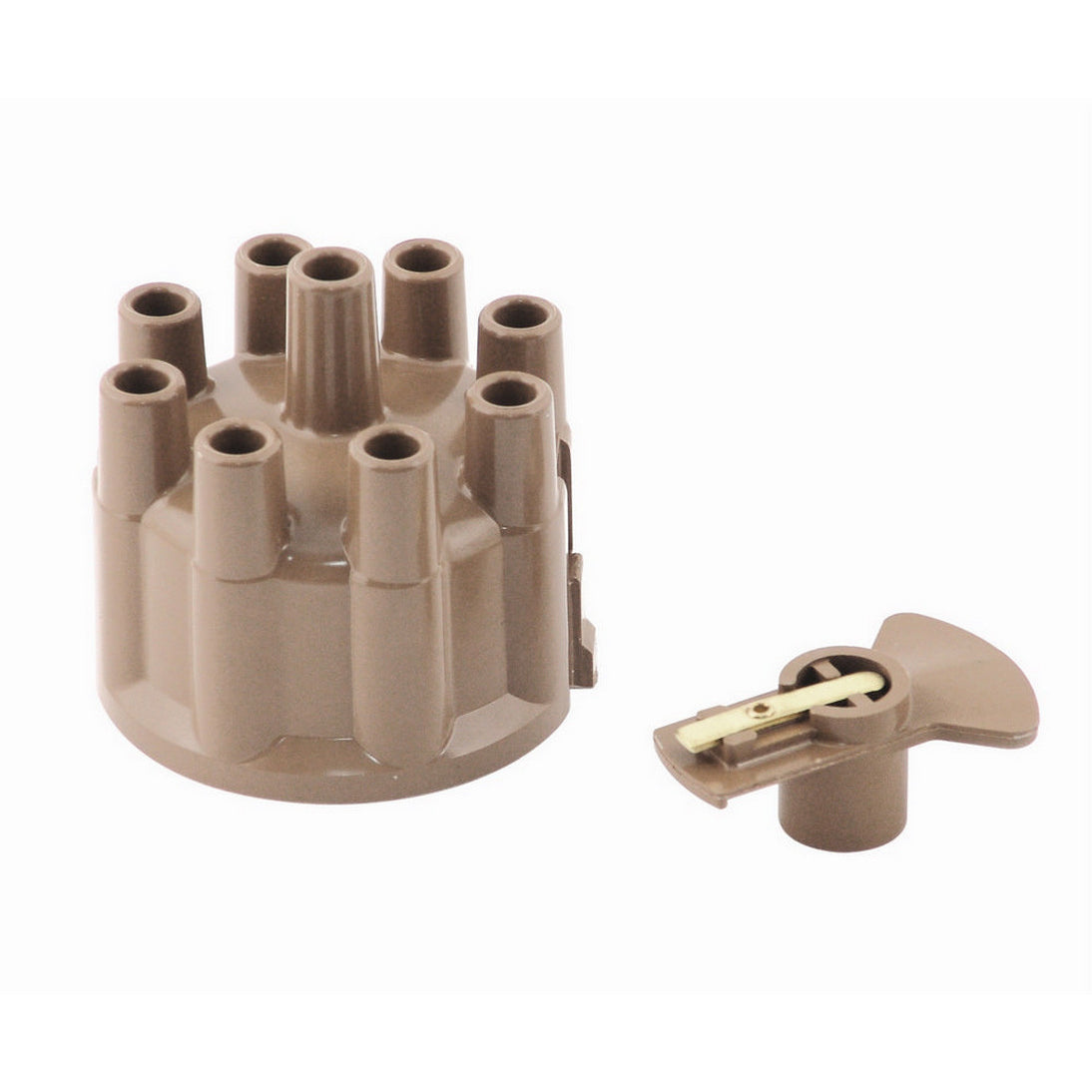 ACCEL Cap and Rotor Kit - Socket Style - Brass Terminals - Clamp Down - Tan - Non-Vented - AMC / Jeep V8