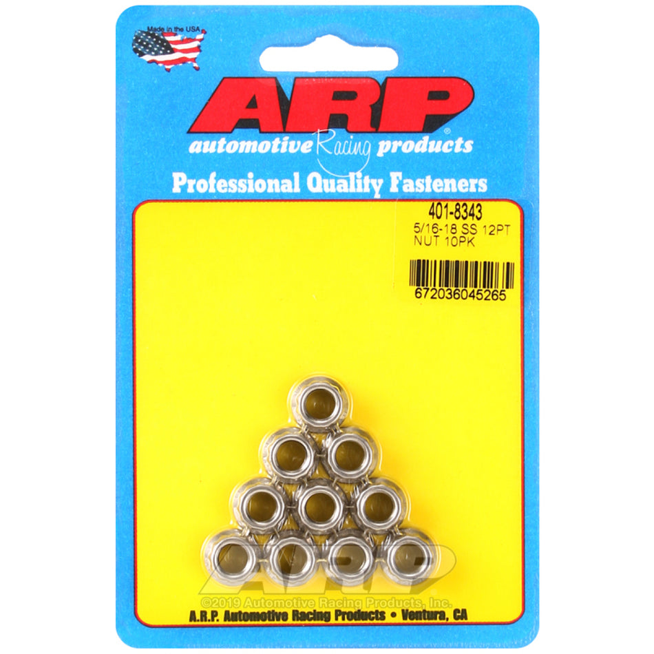 ARP S/S 12pt. Nut - 7/16-20 - (10 Pack)