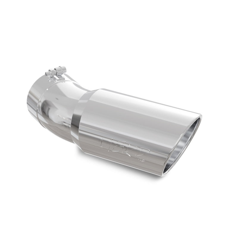 MBRP Exhaust Tip - 5" Inlet - 6" Round Outlet - 15-1/2" Length - Single Wall - Rolled Edge - Angled Cut - Stainless - Chrome