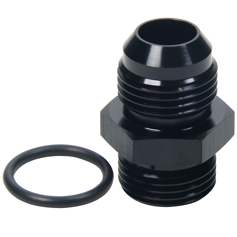 Allstar Performance Straight Adapter - 10 AN Male to 10 AN Male O-Ring - Aluminum - Black Anodize