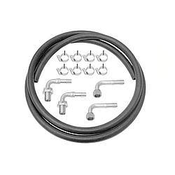 Vintage Air 90 Degree Bulkhead Heater Hose Kit 5/8 OD Hose Clamps/Fittings/Hose Rubber/Steel - Black
