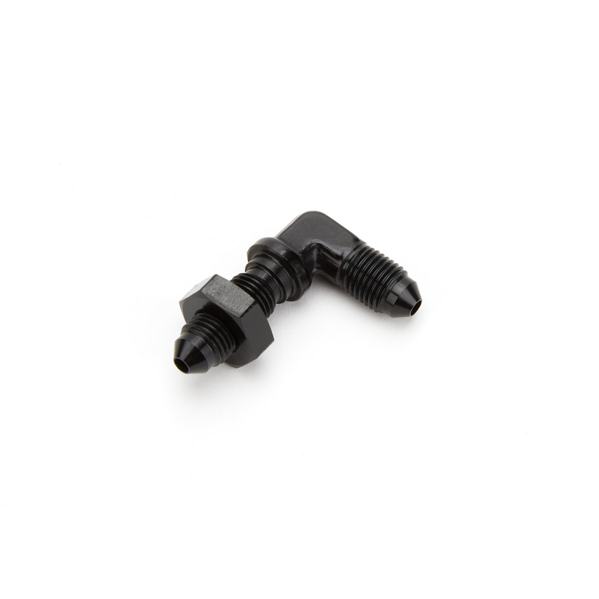 Aeroquip Black Aluminum -03 AN 90 Bulkhead Union Adapter