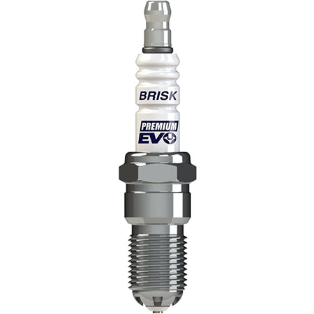 Brisk Premium EVO Spark Plug - 14 mm Thread - 18 mm R - Heat Range 15 - Tapered Seat - Resistor